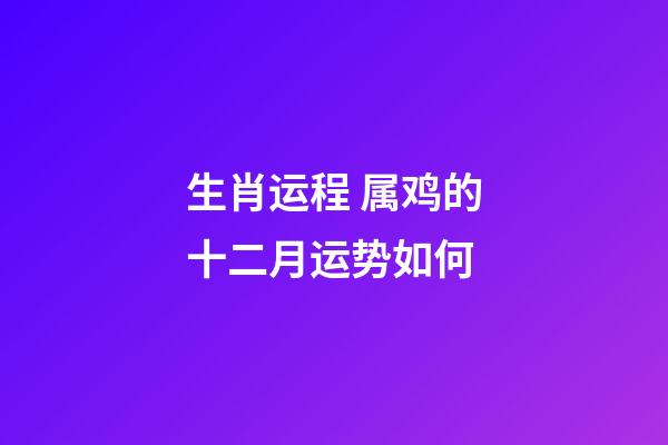 生肖运程 属鸡的十二月运势如何